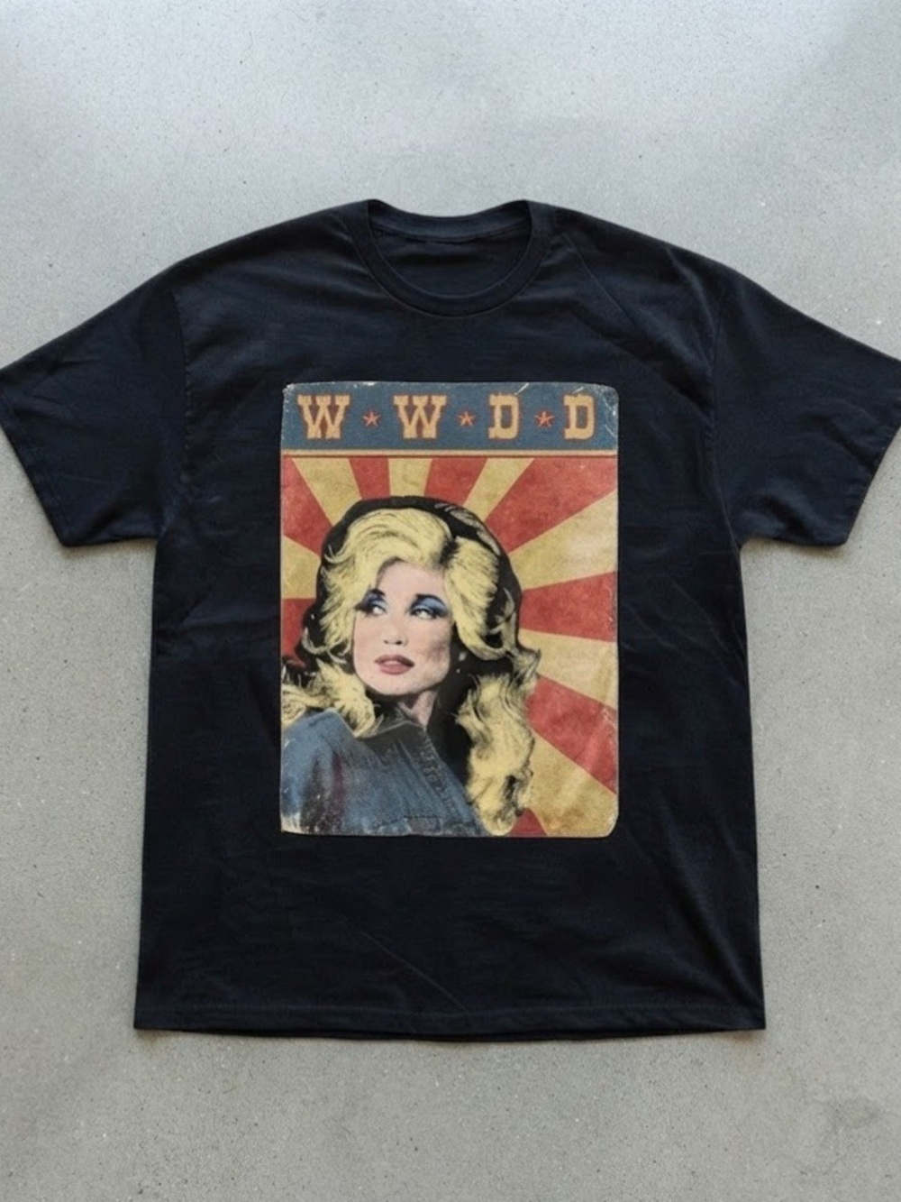 Dolly Parton WWDD Country Music Black Cotton Unisex Gildan T-shirt